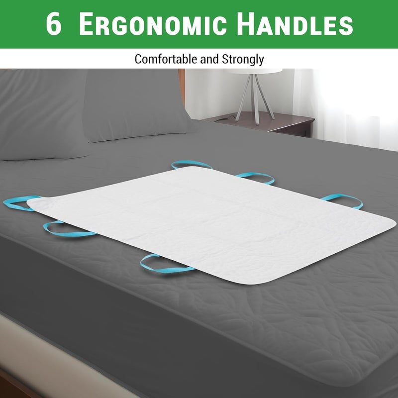 Gogreen Reusable Blue Underpads 34"×36" with 4-Layers Leakproof Protection - Washable Bed Pads for Incontinence Care (34"x36", 2 Packs) - Image 2